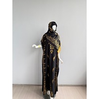 Nouvelle Mode Été Femme Africaine Robe Ample en Coton Musulmane Feuille Abaya Arabe Hijab Doux Rayonne Taille Unique Robe Estampage à Chaud