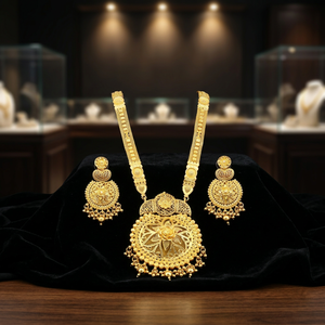 Wholesale 14K 18K 24K Micro Gold Filled Fashion Jewelry Set, Floral Design <b>Long</b> <b>Necklaces</b>, Micro Gold Forming <b>Long</b> Jewelry Set. - Product Image 5