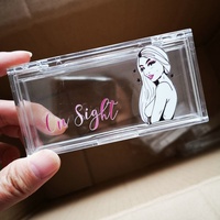 Vide Rectangulaire En Plastique Contenant des Cils Boîte D'emballage En Cristal Acrylique avec logo pour 25mm Vison Cils