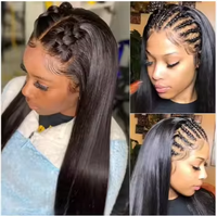 Perruque 360 Full Lace en Cheveux Humains, Perruques Brésiliennes en Cheveux Humains Vierges, Perruques Lace Front Pas Chères, Perruques Frontales HD Transparentes pour Femmes Noires