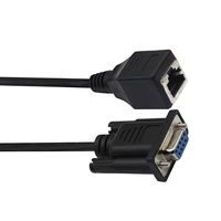 Câble adaptateur Ethernet RJ45 DB9 9 broches mâle-femelle CAT5/CAT6 avec blindage tressé, conducteur en cuivre nu, gaine PVC pour ordinateur et home cinéma