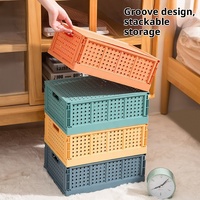 Panier de rangement pliable moderne en plastique, mini, rectangulaire, organisateur de bureau pour mariages, cosmétiques, papeterie et articles divers