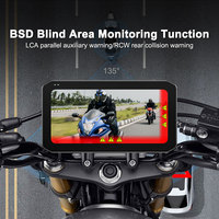 6.25 "système multimédia de moto sans fil CarPlay double caméra DVR TPMS BSD IP67 étanche moto GPS