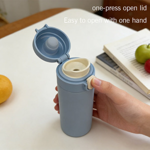 Mini Vaso Térmico de Acero Inoxidable con Cierre <span class=keywords><strong>a</strong></span> Presión, Botella de <span class=keywords><strong>Agua</strong></span> para Beber Directo, Ideal para Hogar, Oficina, Regalos Empresariales - Product Image 2