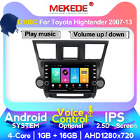 MEKEDE-D Android 9 4Core 1+16G Lecteur DVD audio vidéo pour voiture pour Toyota Highlander 2009 2010 2011 2012 WIFI GPS Radio stéréo BT 4G