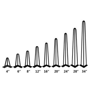 Pieds de meubles DIY robustes en fer noir thermolaqué style industriel, design chevrons, pour chambre, atelier, extérieur, salon - Product Image 3