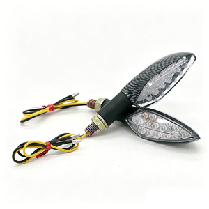Intermitentes LED de 12V para motocicleta, luces indicadoras modificadas de fibra de carbono con diseño de serpiente para motocicletas de cross y de calle - Product Image 1