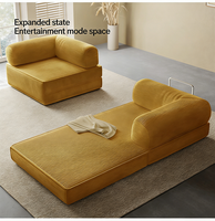 Canapé en velours lavable, pliable et multifonctionnel, personnalisable, en éponge compressée, pour salon