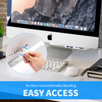 Rocketek Aluminio USB 3,1 Hub con lector de tarjetas de memoria 5 en 1 USB 3,0 Estación de acoplamiento Combo USB C Adaptador para iMac Mouse Keyboard