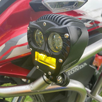 Feu auxiliaire moto JP-J1 haute luminosité 120 W, faisceau haut/bas, lumière blanche, feu antibrouillard jaune