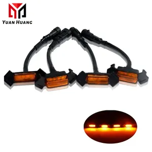 Lampu LED RGB Kisi Depan dengan Harness untuk Toyota RAV4 2019-2022 Lampu Peringatan Depan DRL Cahaya Putih Amber Berlari Siang Hari