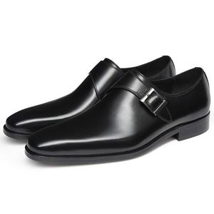 Chaussures habillées pour hommes en cuir de vachette première couche, personnalisées, neuves, à bord ouvert, style britannique, uniforme trois sections - Product Image 3