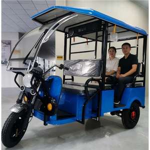 Tricycle électrique OEM ODM 1500w Bajaj, alimenté par batterie, conception de cabine ouverte, <span class=keywords><strong>taxi</strong></span> pour passagers à <span class=keywords><strong>vendre</strong></span> avec rideau de pluie - Product Image 2