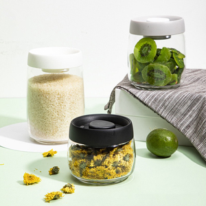 Stoples Kaca Mulut Lebar untuk Buah Kering, Kelapa, Dapur, 540ml 860ml 1300ml, Stoples Penyimpanan Kue dengan Tutup Ulir - Product Image 1