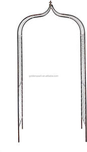Décor arche de <span class=keywords><strong>jardin</strong></span> en métal doré, support de décoration pour plante grimpante, vignes de roses, arbre de Patio haut pour les allées, le chemin, la pelouse et l'arrière-cour - Product Image 3
