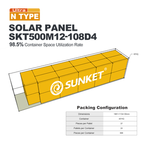 EU kho Chứng Khoán nertherlands một lớp Topcon tất cả các màu đen kính đôi bifacial 500 watt panneaux solaires tấm pin mặt trời - Product Image 3