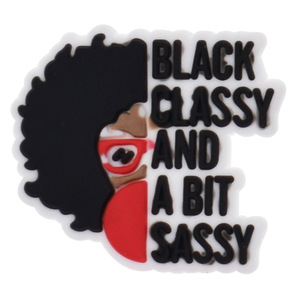 Superventas: Charms de PVC negros, elegantes y con estilo, unisex, Magic <span class=keywords><strong>Queendom</strong></span>, para zuecos, sandalias con orificios, pulseras y decoración suave - Product Image 3