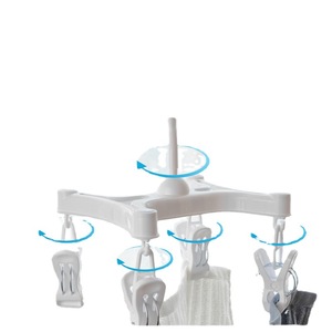 Percha para pantalones LEC con 4 clips para pantalones y ropa, tipo gancho, color blanco - Product Image 2