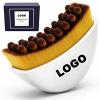 Brosse faciale à poils doux personnalisable avec logo pour drainage lymphatique, brossage à sec et peau éclatante