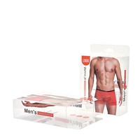 Boîte d'emballage personnalisable pour sous-vêtements femme et homme, en plastique transparent, avec estampage, pour l'emballage de sous-vêtements, recyclable