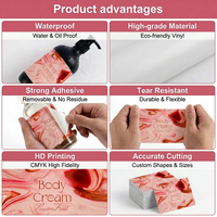 Étiquettes de flacons de parfum gaufrées de luxe, autocollants en papier texturé spécial imperméables, solution d'emballage cosmétique à marque privée