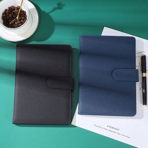 Notebook Custom Logo A5 Hardcover Cloth Texture Cover Magnetic Buckle Business Notepad Thick PU Leather Custom Inner Page High - Product Image 2