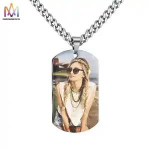 Personalized Heart Tags Pendant Stainless Steel Custom Photo Memory Necklace Hip Hop Jewelry For Man And Woman