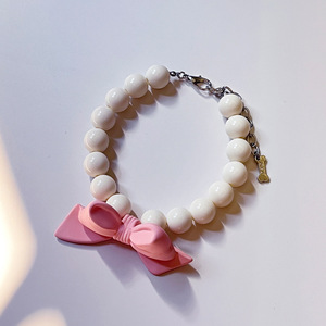 Collar de perro con lazo <span class=keywords><strong>rosa</strong></span> para mascotas a la moda, collar de gato, joyería, accesorios para cachorros, perro pequeño y mediano, productos para mascotas - Product Image 1