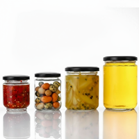 Stoples Kaca Makanan Grosir, Stoples Kaca Kedap Udara untuk Madu dan Saus dengan Tutup