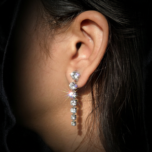 Pendientes de Diamantes en Oro Blanco de 14K y 18K, Diamantes Cultivados en Laboratorio, Corte Redondo, Pendientes Colgantes para Mujer, Elegantes, Regalo de Boda, Joyería Fina de Lujo - Product Image 1