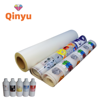 Rouleau de film PET DTF Qinyu A3/A4 pour transfert thermique, pelable à froid et à chaud, 30cm/60cm, pour l'impression textile et sur T-shirts