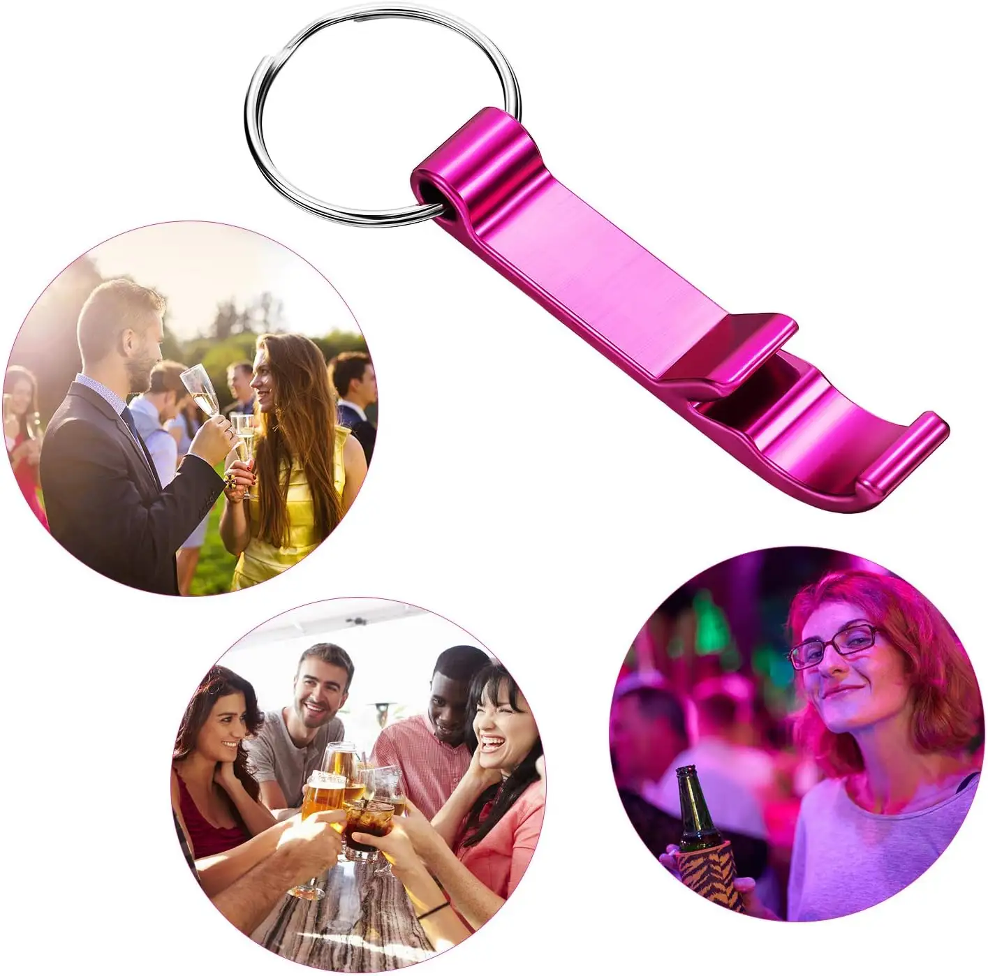 Promotiebar Accessoires Op Maat Metalen Aluminium Wijnpot Flesopener Sleutelhanger Met Bierblikopeners