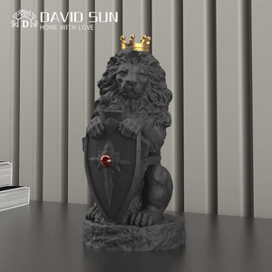 Ornements de sculpture de lion haut de gamme de luxe léger Grand artisanat en résine Salon Étage Bureau Hall d'exposition Ouverture Pendaison de crémaillère - Product Image 6