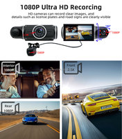 3 Lens HD 1080P Caméra de tableau de bord de voiture WiFi Boîte noire Enregistreur vidéo avec enregistrement en boucle Vision nocturne Dash Cam pour voitures