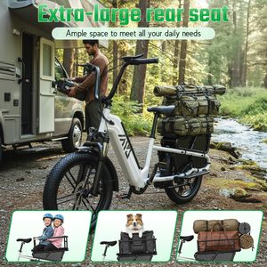 Bici <span class=keywords><strong>Elettrica</strong></span> <span class=keywords><strong>Cargo</strong></span> Familiare con Pneumatici Fat da 20 Pollici K008, Batteria al Litio 48V, Bici <span class=keywords><strong>Elettrica</strong></span> Ibrida <span class=keywords><strong>Cargo</strong></span> con Portapacchi Posteriore e Sedile - Disponibile in Magazzino UE - Product Image 6