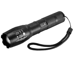 10W zoom focus aluminum tactical torch rechargeable 18650 battery or AAA led emergency flashlight