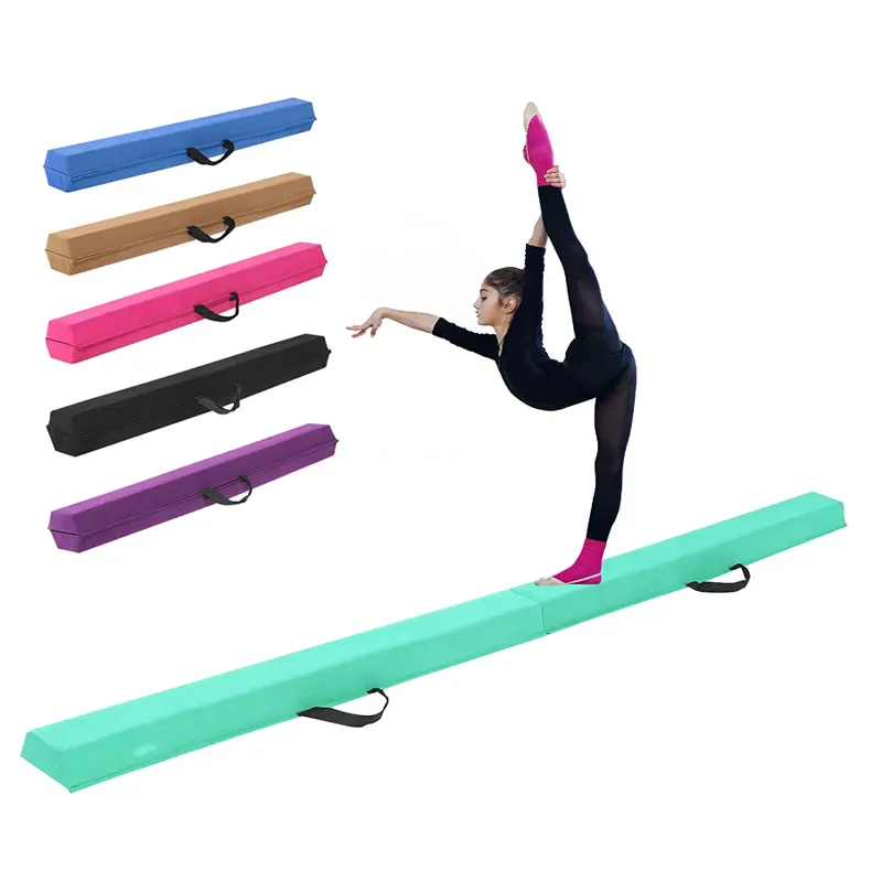 Custom hot kids gymnastics fitness equipment folding foam balance beam for gymnastic and tumbling