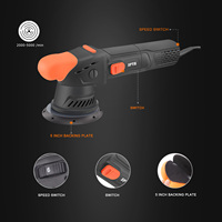 Polisseuse orbitale SPTA CP304-59 Orbit 9 mm noir et orange 710 W 5 pouces à double action, cordon d'alimentation de 5 mètres, sortie à vitesse constante
