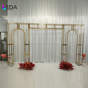 Leda ชุดฉากหลังโลหะสแตนเลสสีทองสำหรับตกแต่งเวทีสำหรับงานแต่งงาน - Product Image 4