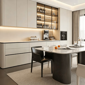 Mueble de Cocina Moderno y Minimalista de Acero Inoxidable, de Altura Completa, con Nicho Integrado para Electrodomésticos y Fregadero Ecológico - Product Image 2