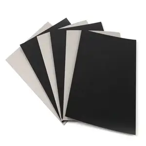 Hoja de papel de cartón negro y gris, 120gsm-500gsm, C1S, C2S, tablero negro dúplex, venta al por mayor