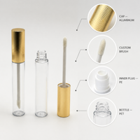 Tubes de brillant à lèvres vides OEM 7 ml, contenants en plastique transparent avec applicateur personnalisé pour les marques de maquillage