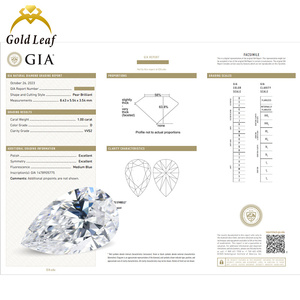 Diamanti Sciolti a Goccia in Oro Cinese, Purezza VVS, Certificato IGI, 5 carati, HPHT/CVD, Grandi Diamanti da Laboratorio all'Ingrosso per Gioielleria - Product Image 3