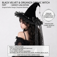 Chapeau de sorcière noir et violet, style gothique Lolita, accessoire de cosplay, chapeau pointu à volants et nœud pour Halloween