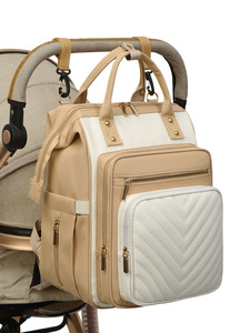 Sac à dos à langer portable SH Fashion Lady en polyester avec grande capacité, poches isothermes imperméables et fermeture éclair pour les soins de bébé - Product Image 6