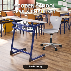 Conjunto de Silla y Escritorio Escolar Ajustable de Metal Moderno con Tablero Inclinable para Estudiantes de Secundaria, Marca SONGYE, 1 Año de Garantía, ST-311-B - Product Image 2
