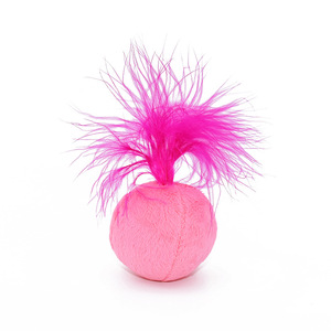 Korean Style Colorful <strong>Ball</strong> Plush <strong>Cat</strong> <strong>Toys</strong> with Ring Bell Feather <strong>Cat</strong> <strong>Ball</strong> - Product Image 5