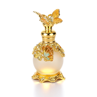 Flacon vide de luxe 15 ml en alliage métallique, style antique vintage, pour parfum, huile essentielle ou sérum de soin de la peau arabe