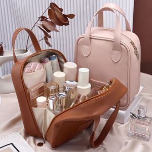 Luxury Lady Makeup Organizer Female Toiletry Kit Make up Case Storage Pouch PU Soft Handle Portable Cosmetic <b>Bag</b> for Travel - Product Image 1