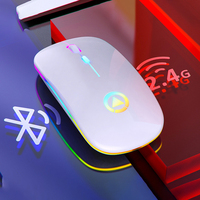 Mouse Komputer Mini LED, Mouse Komputer Mini Optikal 2.4G Dapat Diisi Ulang Mouse Gaming Warna-warni A2 PC
